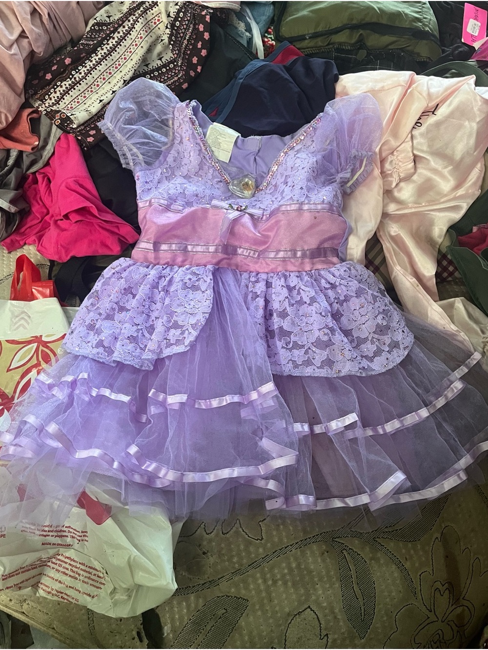 Barbie Lavender Layered Tulle Lace Dress Costume